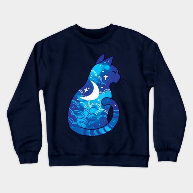 Spirit Moon Cat Crewneck Sweatshirt by MichelleScribbles